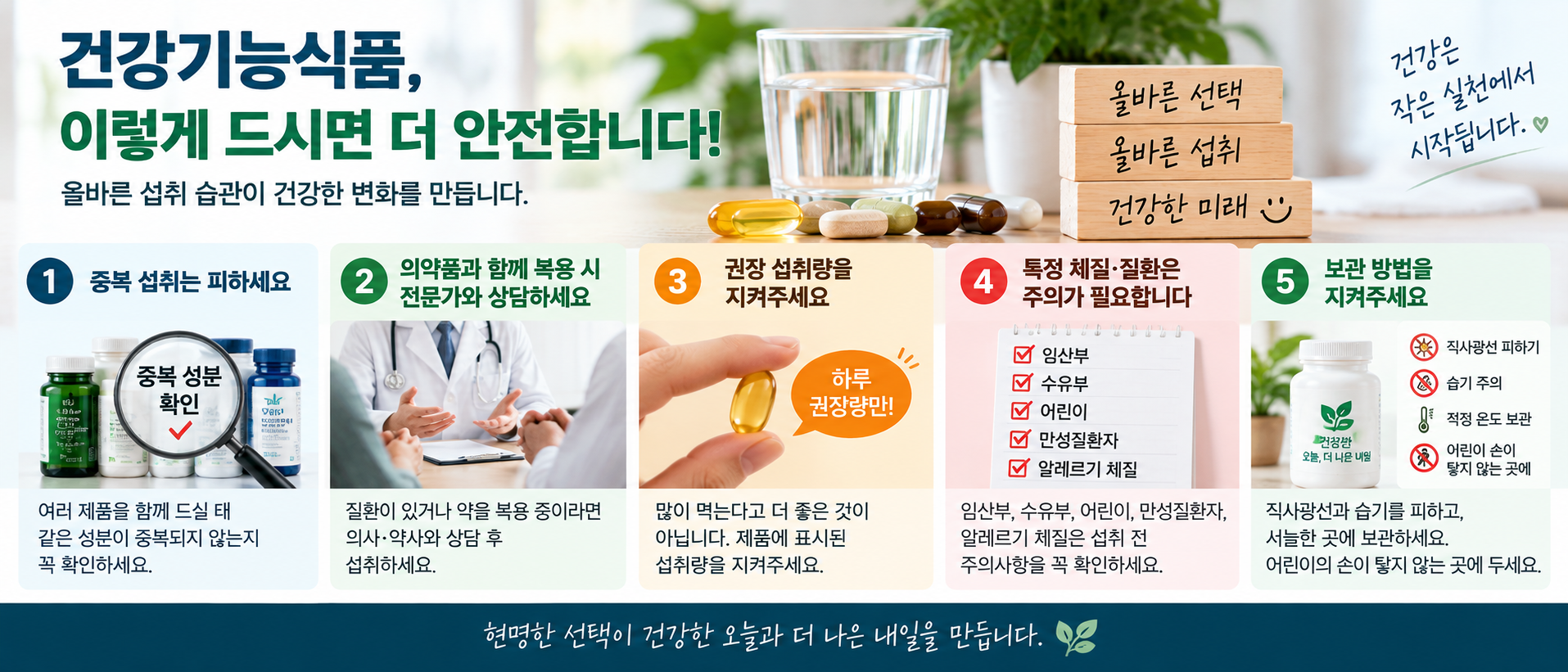건강기능식품 중복 섭취 의약품 병용 권장량 주의사항 안내