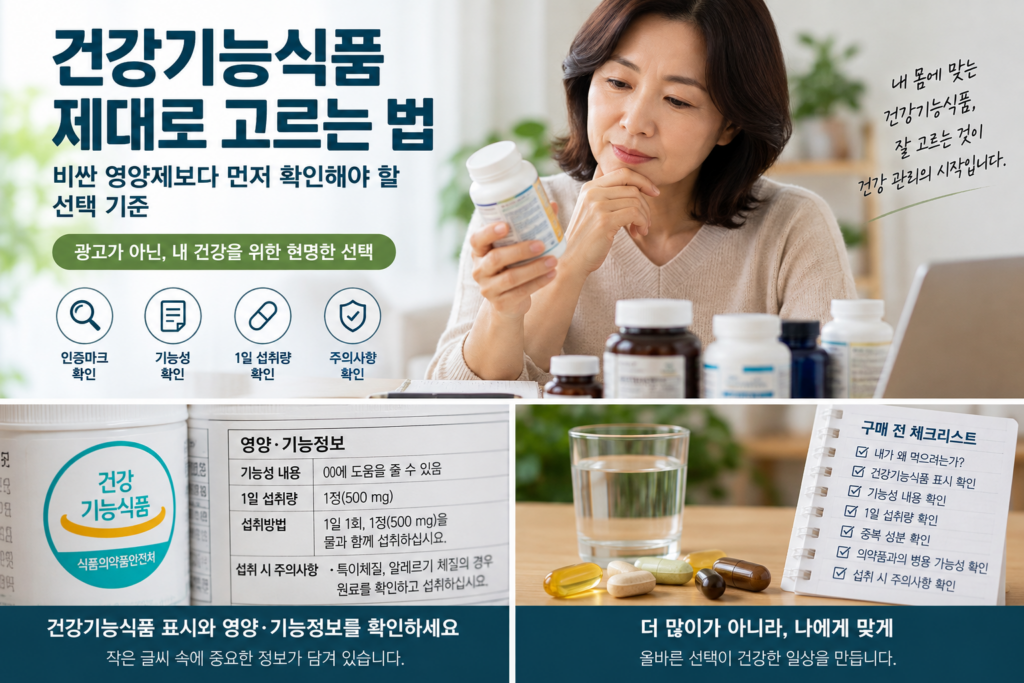 건강기능식품 제대로 고르는 법과 구매 전 확인해야 할 선택 기준