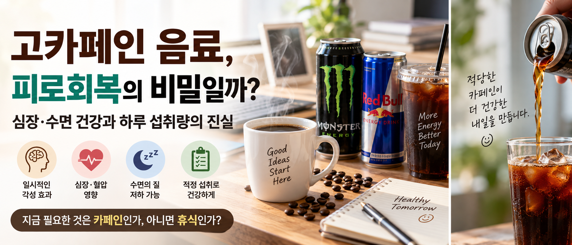 고카페인 음료와 심장·수면 건강 및 카페인 섭취량 안내