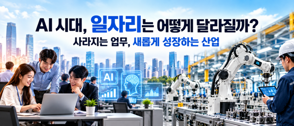 AI 시대에 AI 일자리가 어떻게 달라지는 지를 표현한 이미지